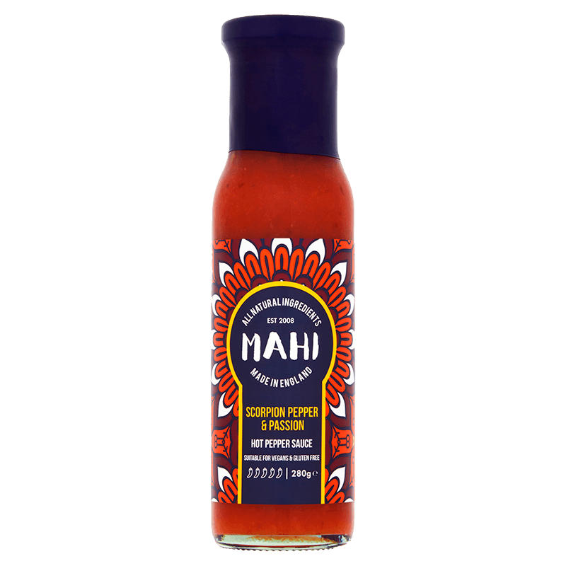 Scorpion Pepper & Passion Hot Sauce, MAHI, BBQ, Free From Top 14 Allergens, Hot Sauce, Suitable For Vegans, Suitable For Vegetarians, Sweet Heat Sauce