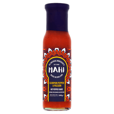 Scorpion Pepper & Passion Hot Sauce, MAHI, BBQ, Free From Top 14 Allergens, Hot Sauce, Suitable For Vegans, Suitable For Vegetarians, Sweet Heat Sauce